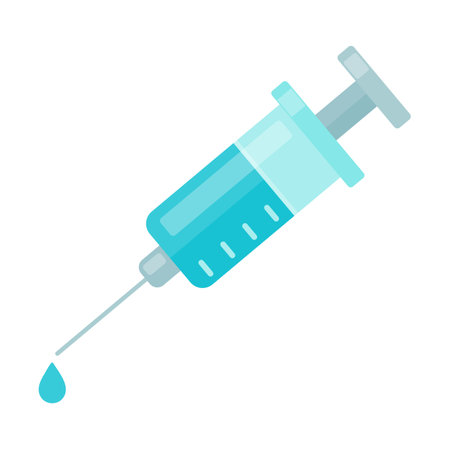 A syringe containing a vaccine against the virus The concept of vaccination against covid-19のイラスト素材