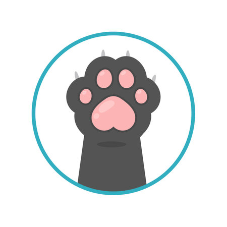 Cat paw set Different species Cute kitten hand designs isolated from background.のイラスト素材