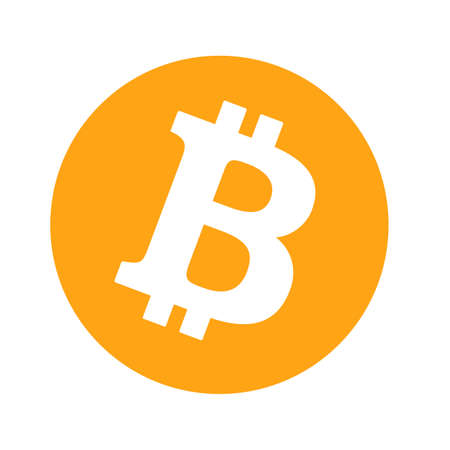 Bitcoin symbol icon for future internet world money Safe and reliable currency symbols Vector isolated on backgroundのイラスト素材