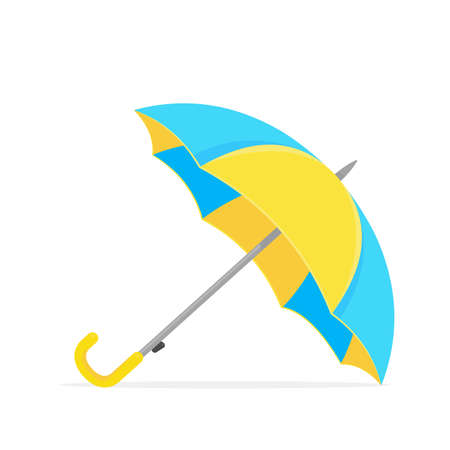Vector bright yellow umbrella for protection from the sun and rain during summer monsoons.のイラスト素材