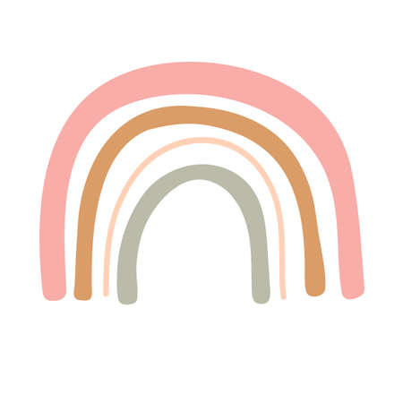 Hand drawn pastel color rainbow bridge vector Decoration work for children.のイラスト素材