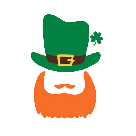 The gnomes wear a top green hat holding a clover. A symbol of good luck in st.patrick's dayのイラスト素材