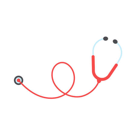 Stethoscope nurse. A medical stethoscope that curls into a heart shape Health care concept.のイラスト素材