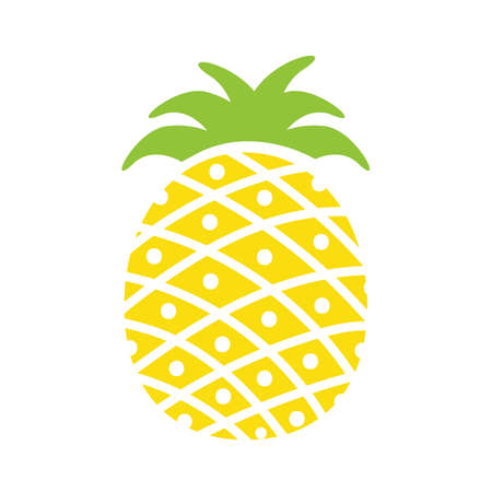 Pineapple design Yellow fruit is refreshing. For decorating work in the summer.のイラスト素材