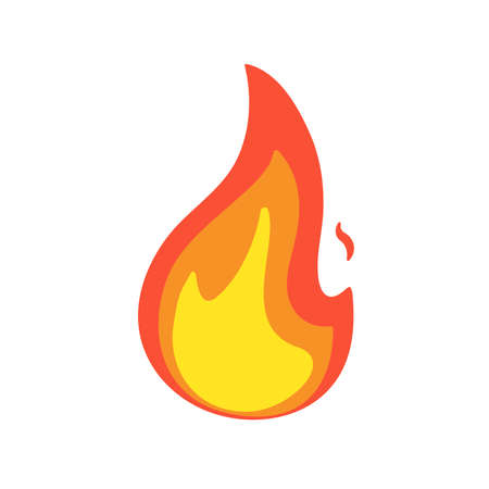 Vector Collection of Flame. Simple fireball design Campfire and fire prevention ideasのイラスト素材