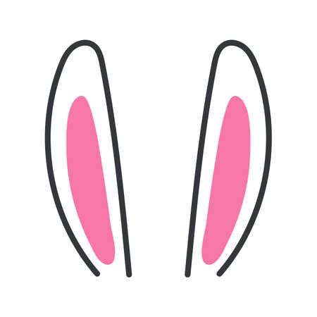 Vector flat variety of rabbit ears For decoration at a children's party on Easter.のイラスト素材