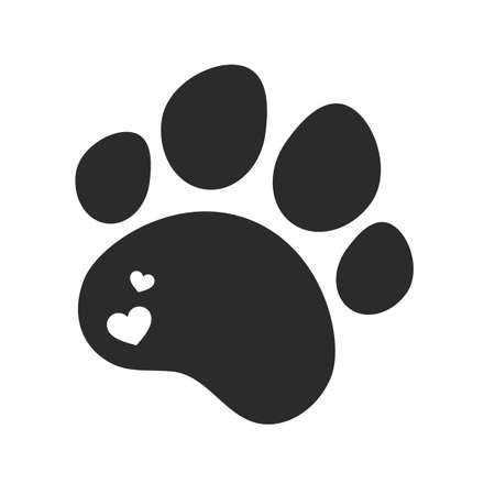 Vector design loves dogs. Heart, bone and floating dog feet for pet supplies stores.のイラスト素材