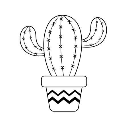 Vector cactus in potted plant. Cactus A variety of succulent plants that are popular to growのイラスト素材