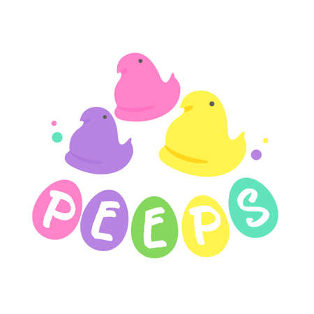 Easter Peeps. Simple Rabbit Vector Various colors made from candy and marshmallows. For celebrating...