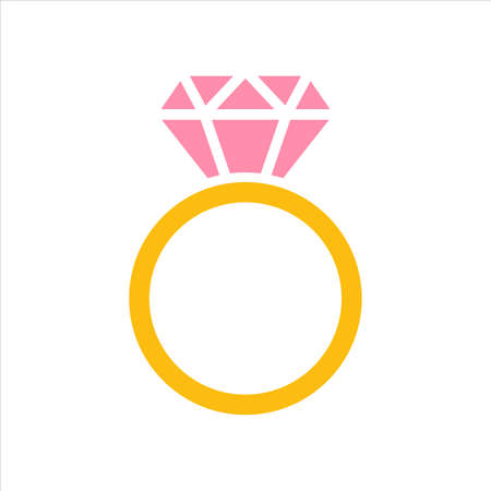 Vector diamond ring Two gold rings are related on the day of the wedding.のイラスト素材