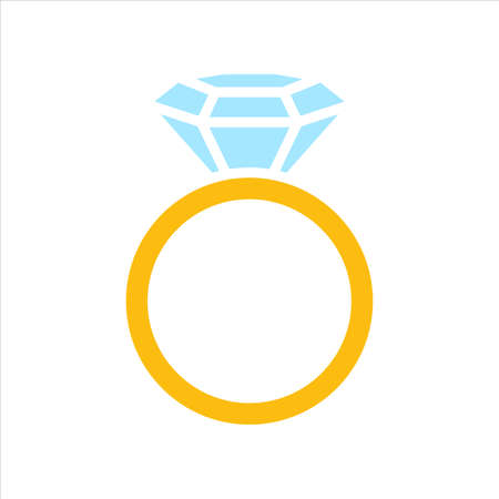 Vector diamond ring Two gold rings are related on the day of the wedding.のイラスト素材
