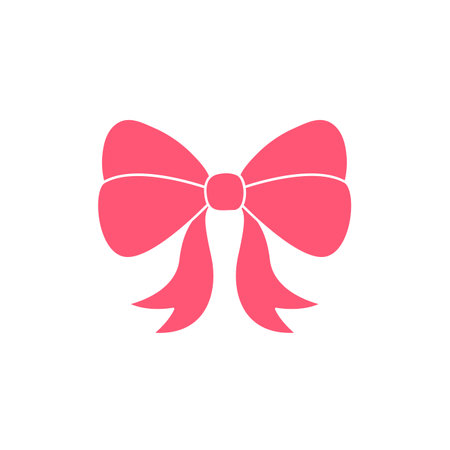 Pink bow design in various shapes Isolated on white backgroundのイラスト素材