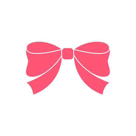 Pink bow design in various shapes Isolated on white backgroundのイラスト素材