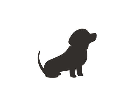 Dachshund dog silhouettes running in various poses Ideas for dog loversのイラスト素材