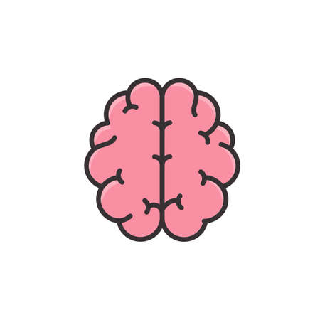 Human brain vector Wavy Symbol of learning Intelligence and an optimistic attitudeのイラスト素材