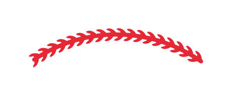 Red stitches of baseball Stitch design for baseball loversのイラスト素材