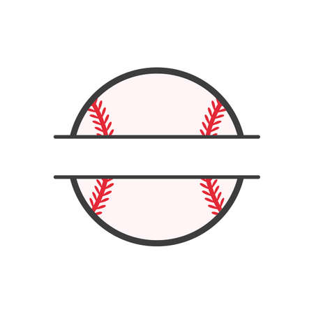 Vector sports monogram. Baseball ball text box Leave a place for the team name text.のイラスト素材