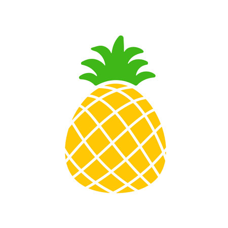 Pineapple fruit in summer. Pineapple text frame Isolated on white backgroundのイラスト素材