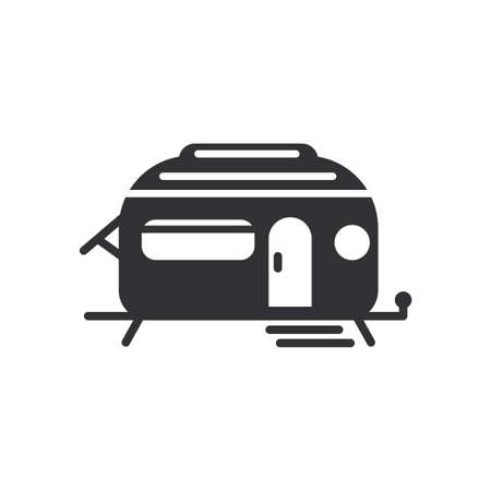 Camper trailer icon. Camper isolate on white background.のイラスト素材