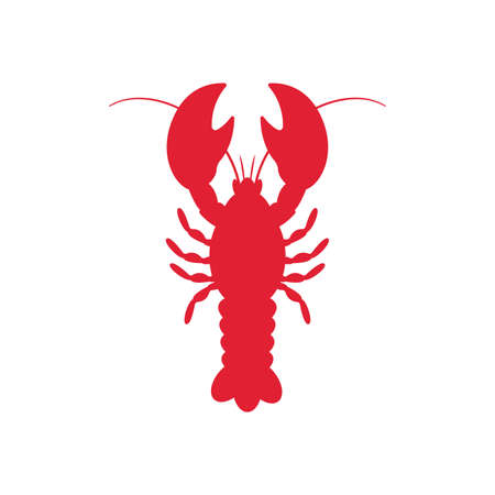 Red shrimp leave a blank space for text. Isolated on white backgroundのイラスト素材