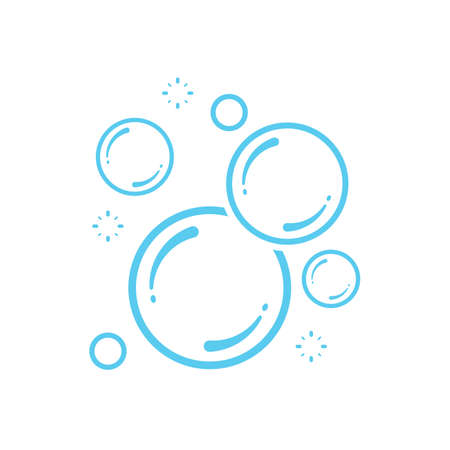 Transparent soap bubbles floating in the air Isolated on white backgroundのイラスト素材
