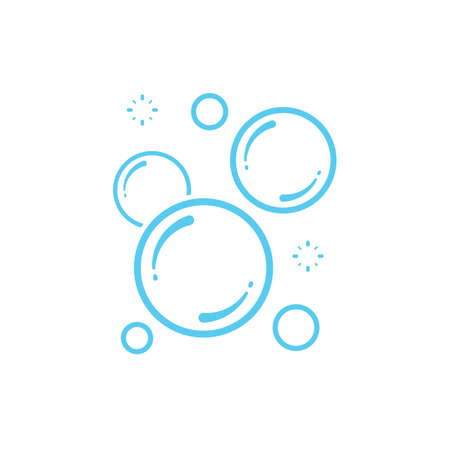 Transparent soap bubbles floating in the air Isolated on white backgroundのイラスト素材
