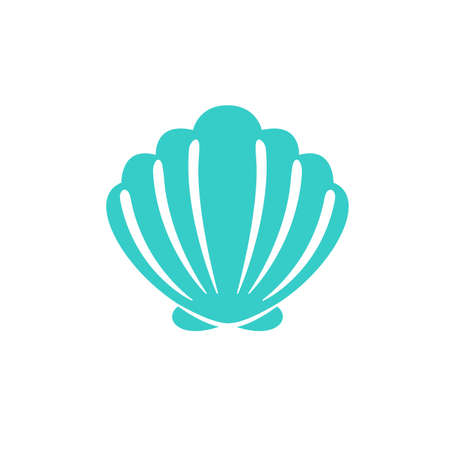 Sea Shell Vector Silhouette Isolated on white background.のイラスト素材