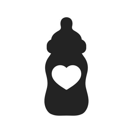 Vector newborn baby plastic water bottle Leave space for adding text. Isolated on background.のイラスト素材