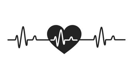 Heartbeat vector Graphs of a fast heartbeat from caffeinated morning coffee.のイラスト素材