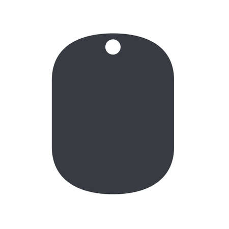 Dog tag template. Vector silhouette dog tag for neckline. Isolated on white backgroundのイラスト素材