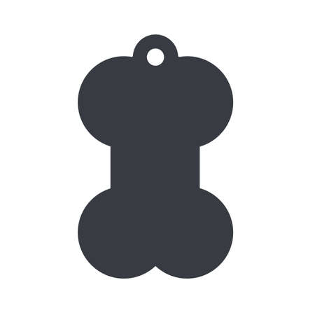 Dog tag template. Vector silhouette dog tag for neckline. Isolated on white backgroundのイラスト素材
