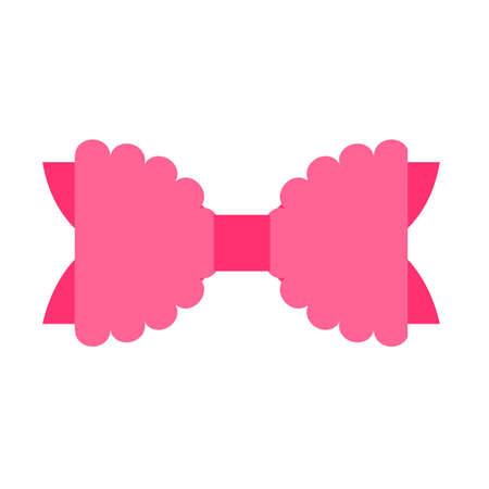 Vector bow tie pink hair Isolated on white backgroundのイラスト素材
