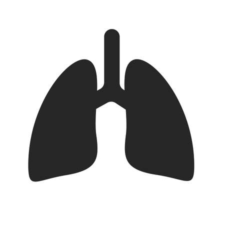 Lung icon. Lungs help to breathe oxygen into the human body. Body care conceptのイラスト素材