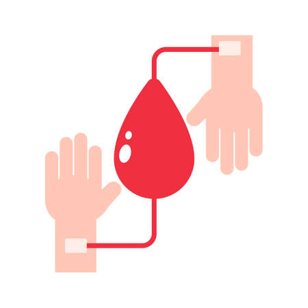 Vector drops of red blood. Blood donation Helping ideas with a blood test.のイラスト素材
