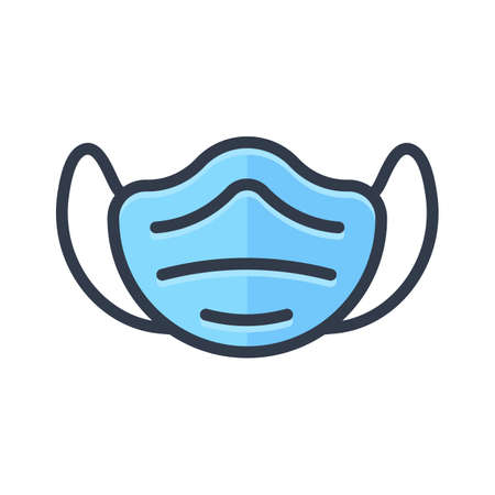face mask icon. Medical mask for preventing the virus in patients with high fever.のイラスト素材