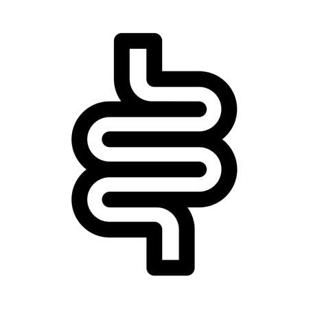 Intestine icon. Intestines help in the excretion of body waste into faeces.のイラスト素材