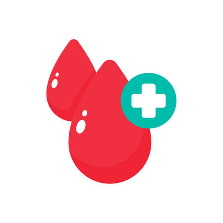 Vector drops of red blood. Blood donation Helping ideas with a blood test.のイラスト素材