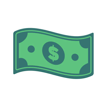 Money icon. Green dollar bills that are very valuable. The concept of a millionaire Spending money