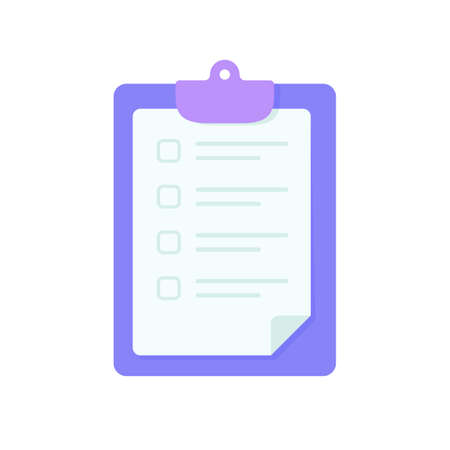 Clipboard for taking notes Text box for checklist items to validate.のイラスト素材