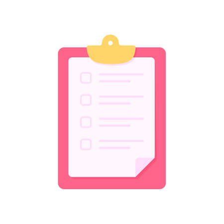 Clipboard for taking notes Text box for checklist items to validate.のイラスト素材
