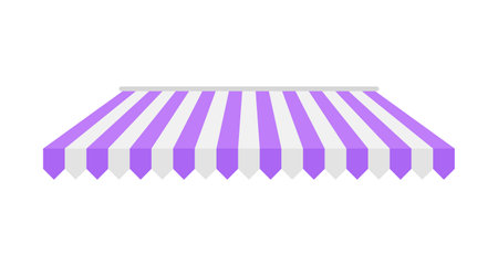 Vector shop awning. Rain protection awning for franchise stores The idea of ââopening an online storeのイラスト素材