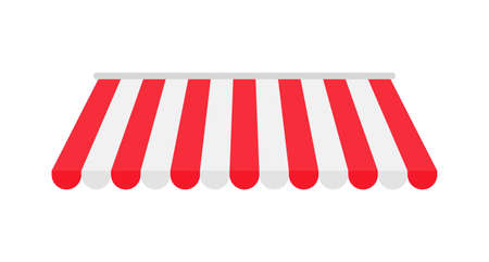 Vector shop awning. Rain protection awning for franchise stores The idea of ââopening an online storeのイラスト素材
