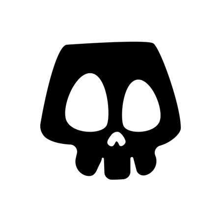 Bone vector. Skull shadow from ghost skeleton in scary graveyard on Halloween.のイラスト素材
