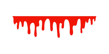 Spilled blood. A red sticky liquid that resembled blood dripping. Halloween crime concept.のイラスト素材
