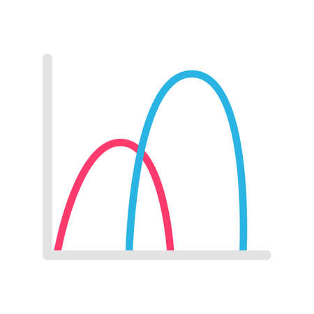 Line graph comparing business performance. Company earnings report conceptのイラスト素材