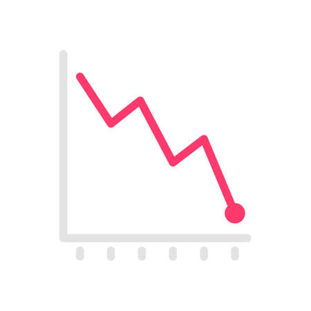 Line graph comparing business performance. Company earnings report conceptのイラスト素材