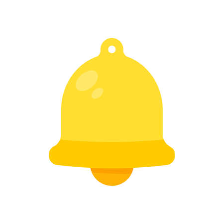 notification. Vector The golden bell vibrating loudly alerted the event. schedule appointment timeのイラスト素材