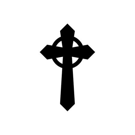 Christian Cross. Halloween spooky vampire defense cross design vectorのイラスト素材