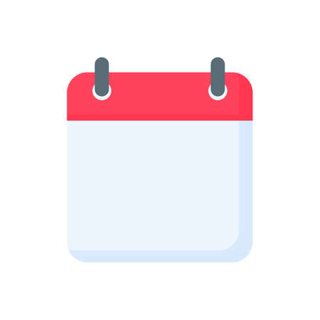 Calendar icon. A red calendar for reminders of appointments and important festivals in the year.のイラスト素材
