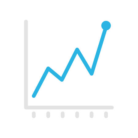 Line graph comparing business performance. Company earnings report conceptのイラスト素材